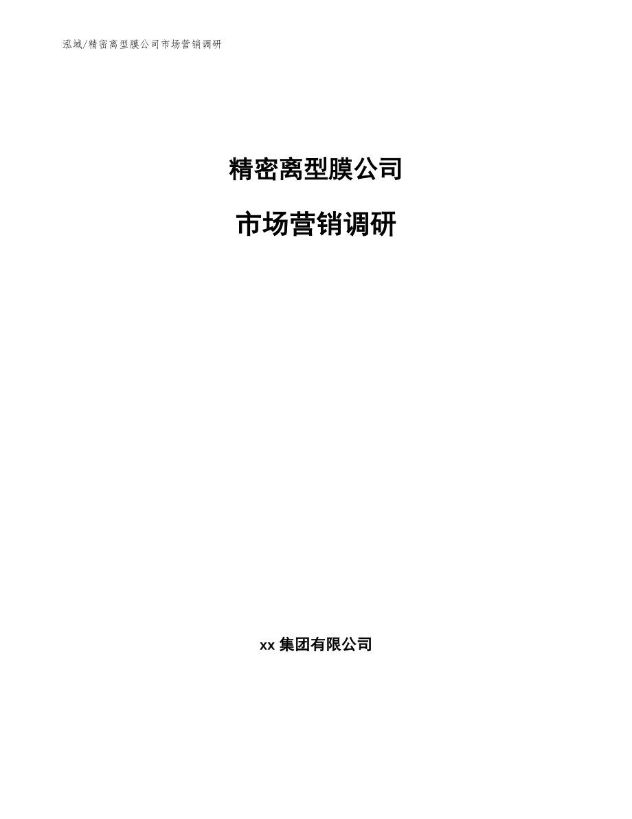 精密离型膜公司市场营销调研_第1页