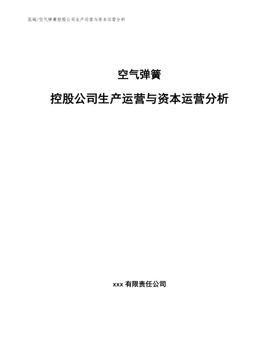 空气弹簧控股公司生产运营与资本运营分析（参考）_第1页