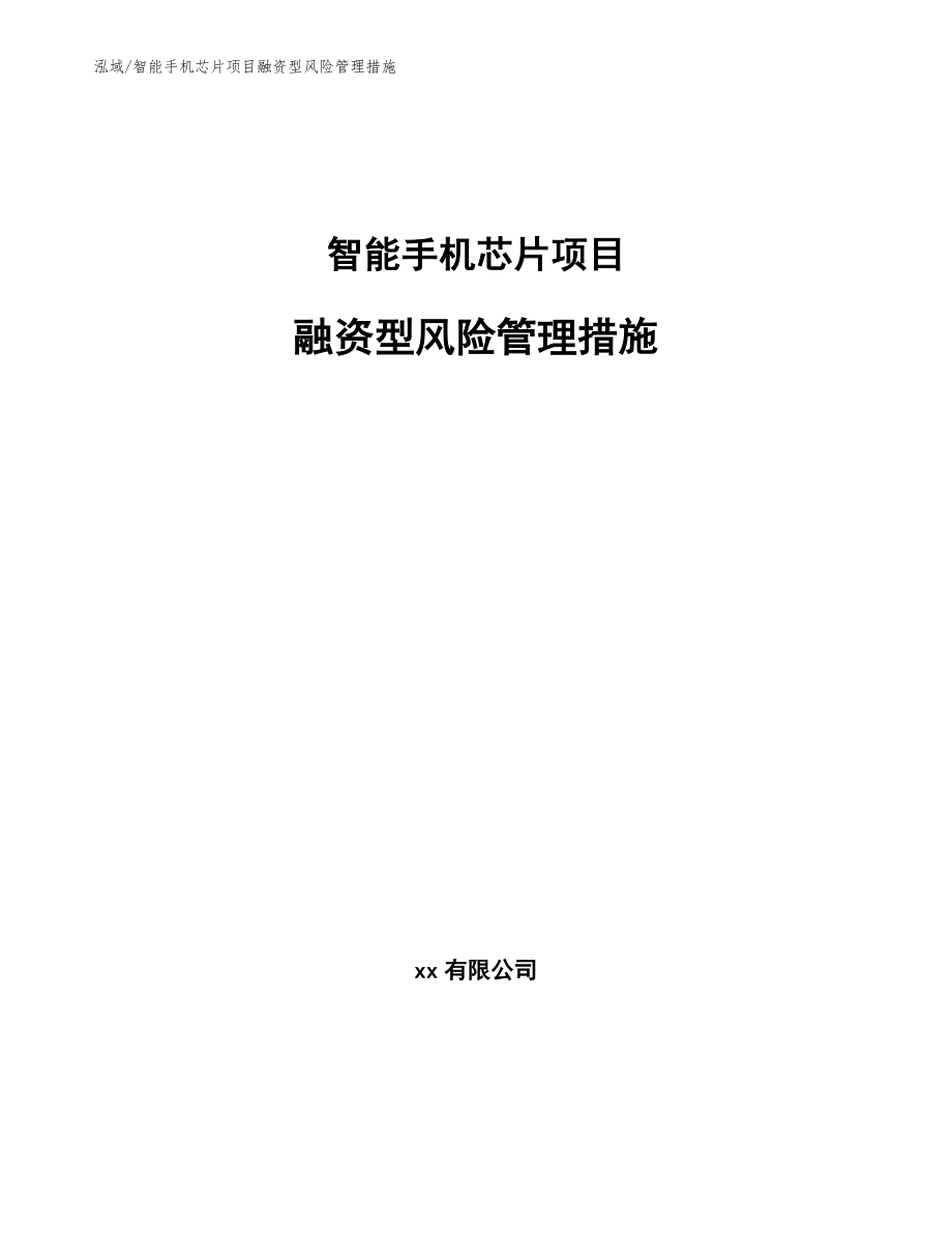 智能手机芯片项目融资型风险管理措施_第1页