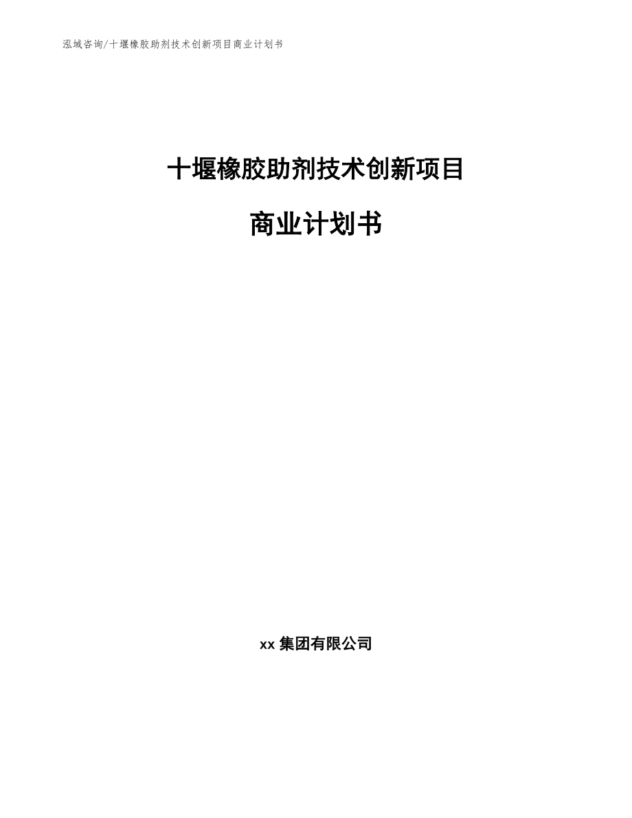 十堰橡胶助剂技术创新项目商业计划书【范文】_第1页