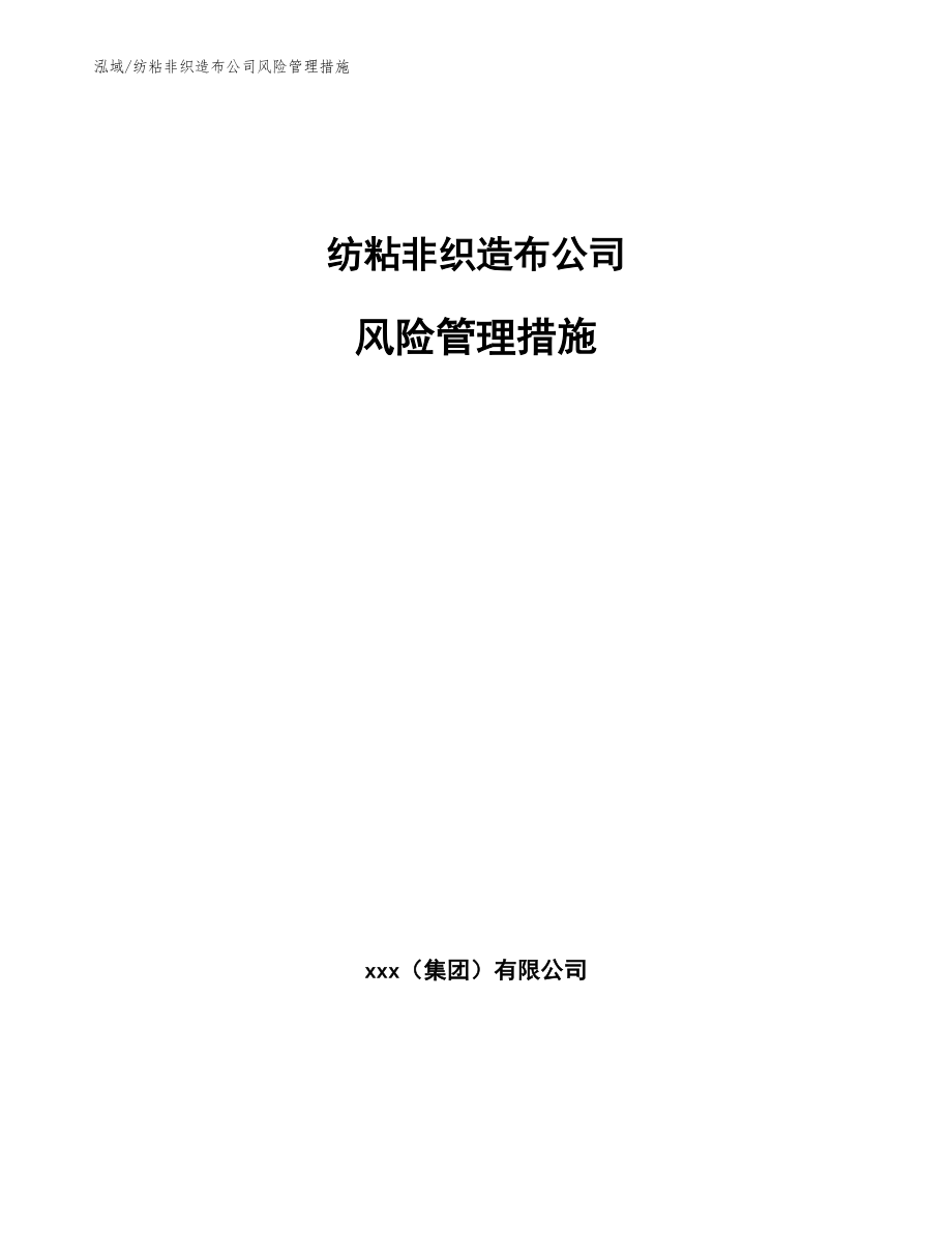纺粘非织造布公司风险管理措施_参考_第1页