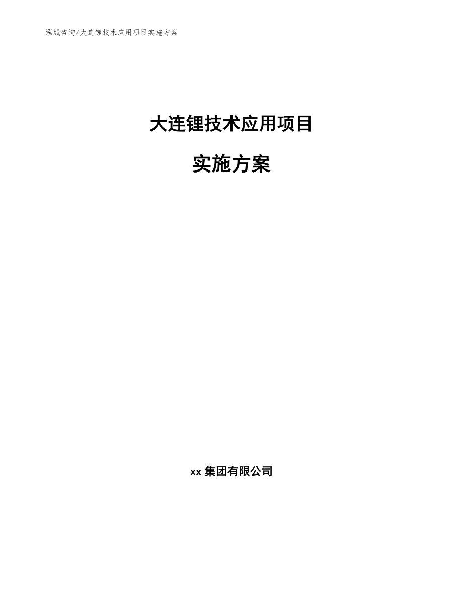 大连锂技术应用项目实施方案模板参考_第1页