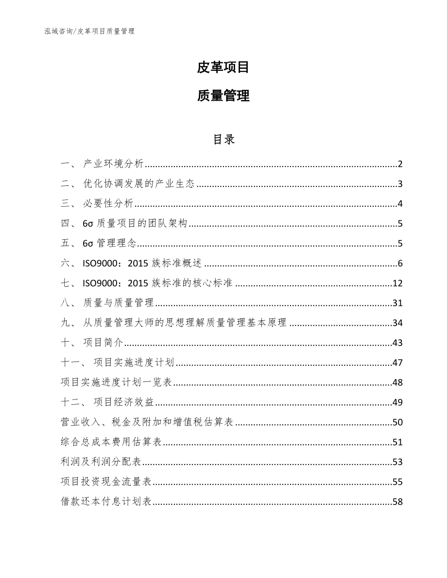 皮革项目质量管理_范文_第1页