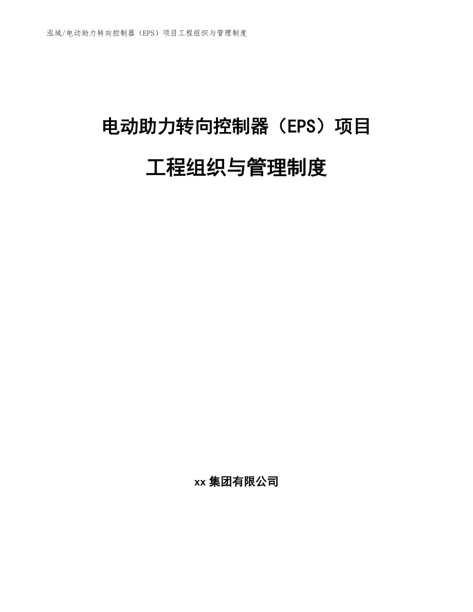 电动助力转向控制器（EPS）项目工程组织与管理制度（范文）_第1页