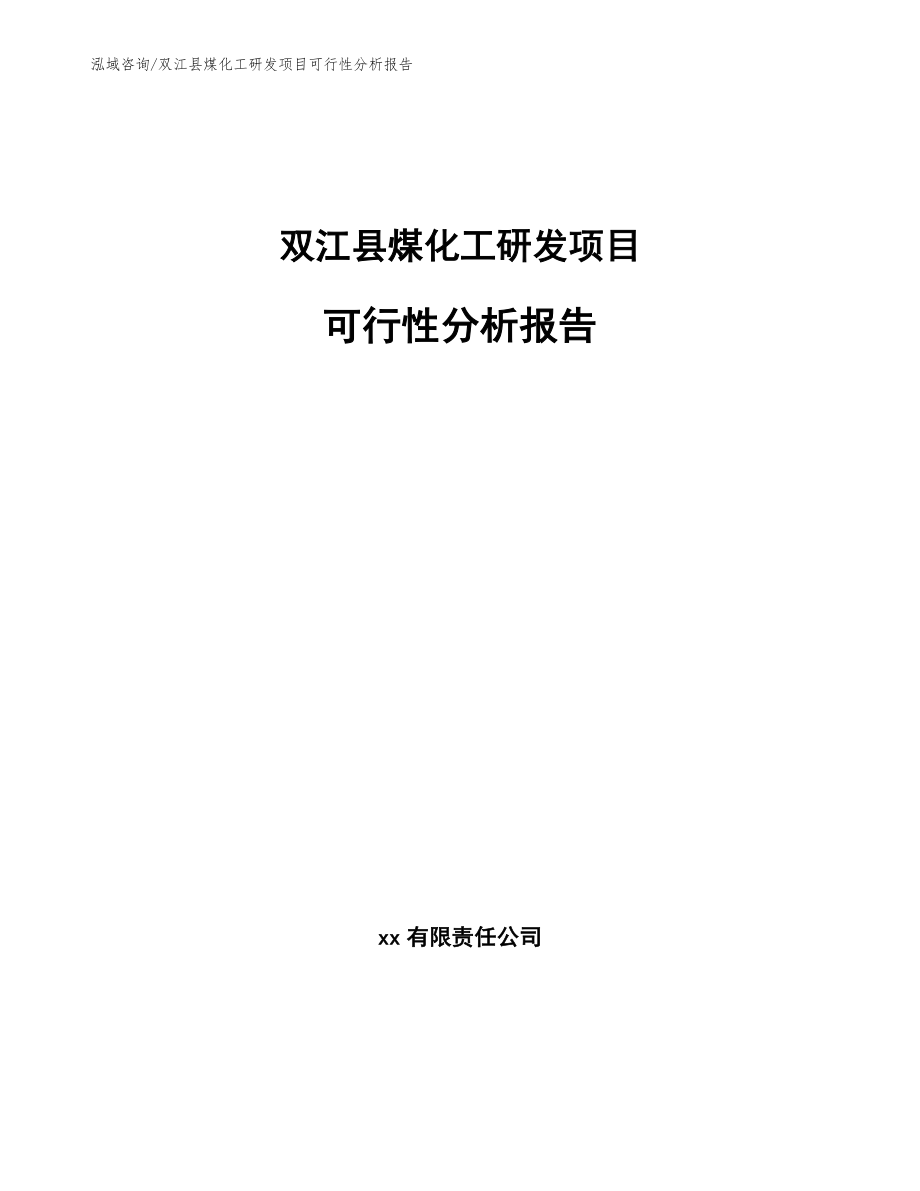 双江县煤化工研发项目可行性分析报告_第1页