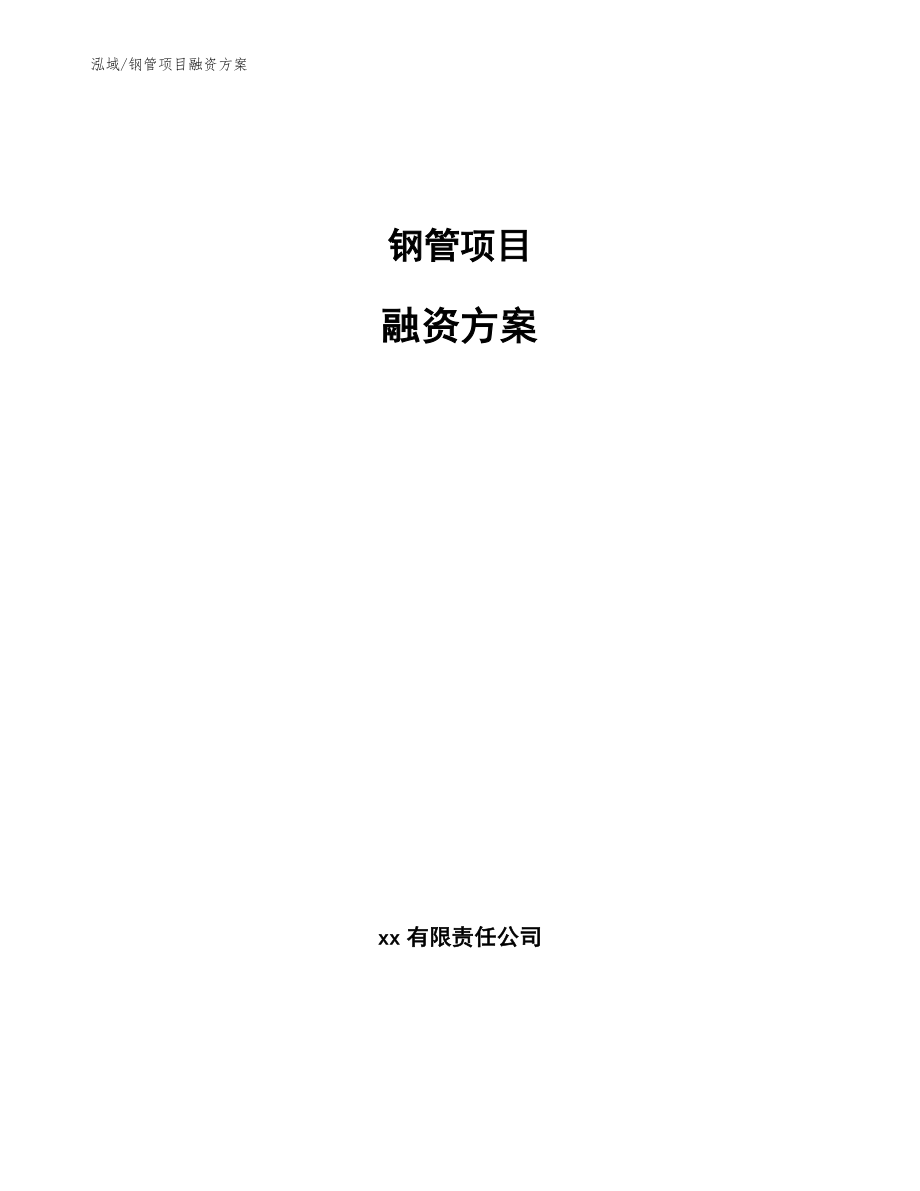 钢管项目融资方案_第1页