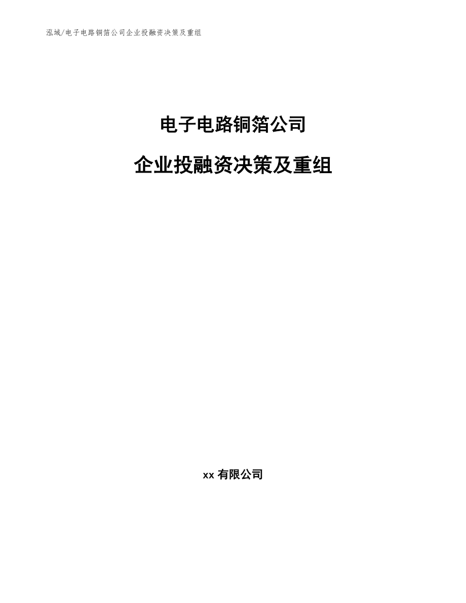 电子电路铜箔公司企业投融资决策及重组（范文）_第1页