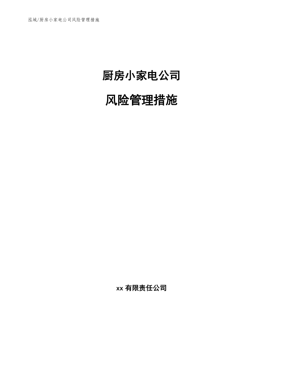 厨房小家电公司风险管理措施（范文）_第1页