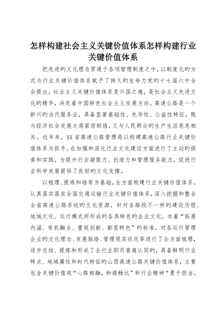 如何构建社会主义核心价值体系如何构建行业核心价值体系_第1页