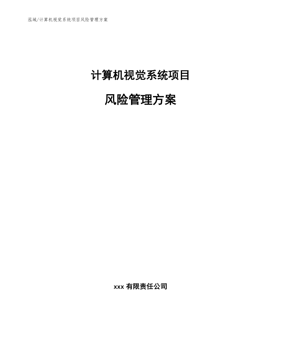 计算机视觉系统项目风险管理方案（参考）_第1页