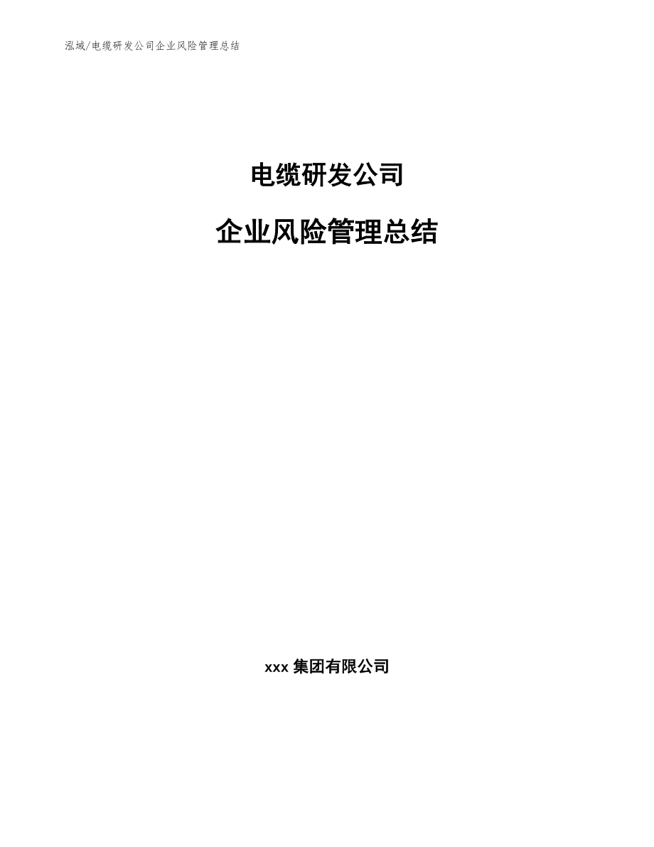 电缆研发公司企业风险管理总结_范文_第1页