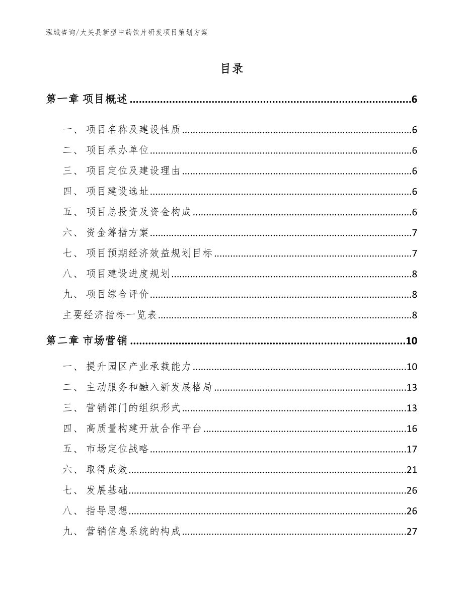 大关县新型中药饮片研发项目策划方案_第1页