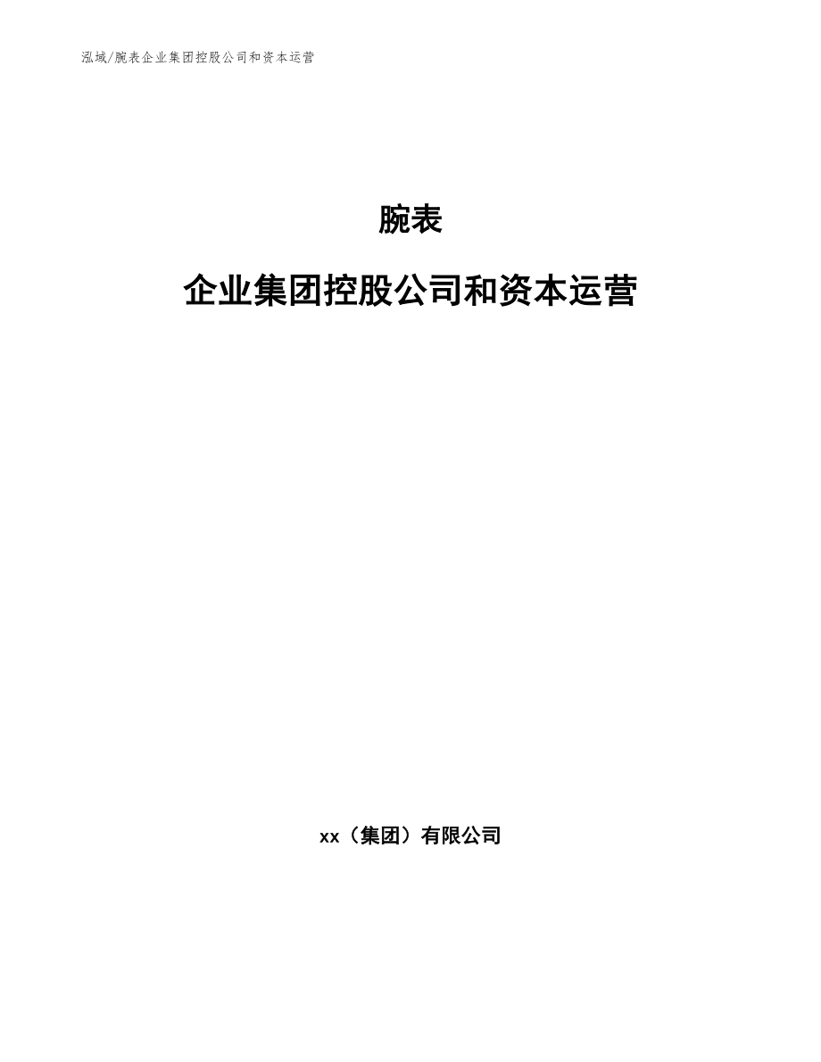 腕表企业集团控股公司和资本运营_参考_第1页