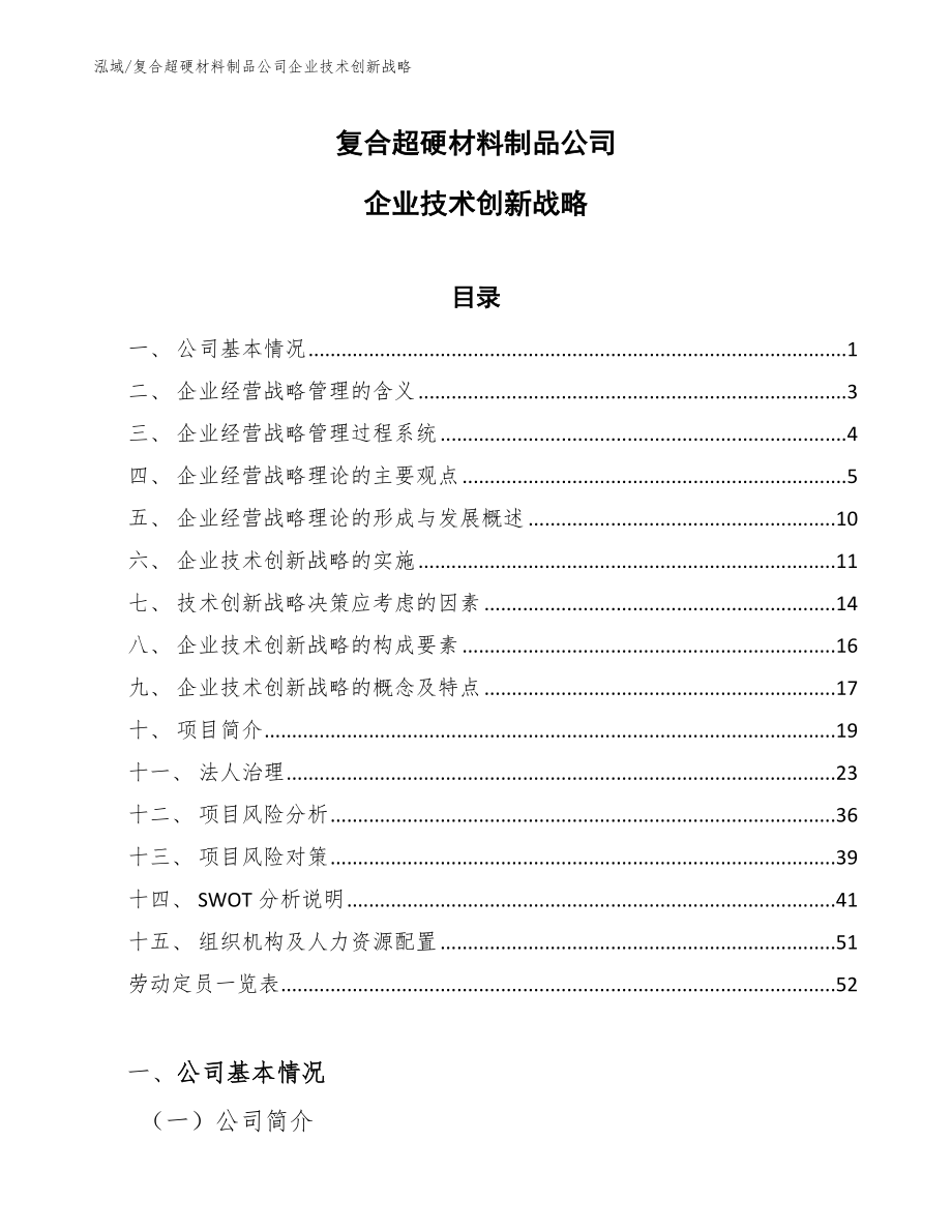 复合超硬材料制品公司企业技术创新战略（参考）_第1页