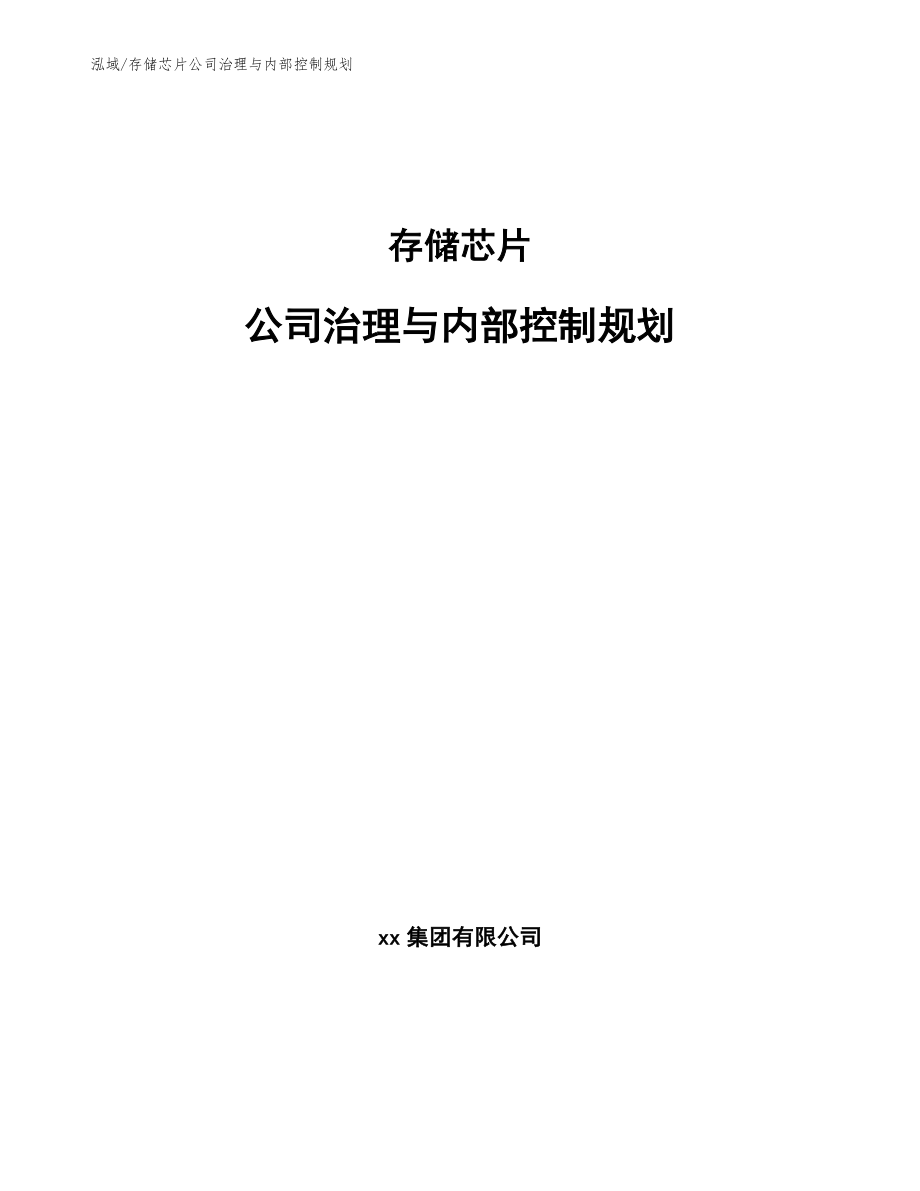 存储芯片公司治理与内部控制规划_参考_第1页
