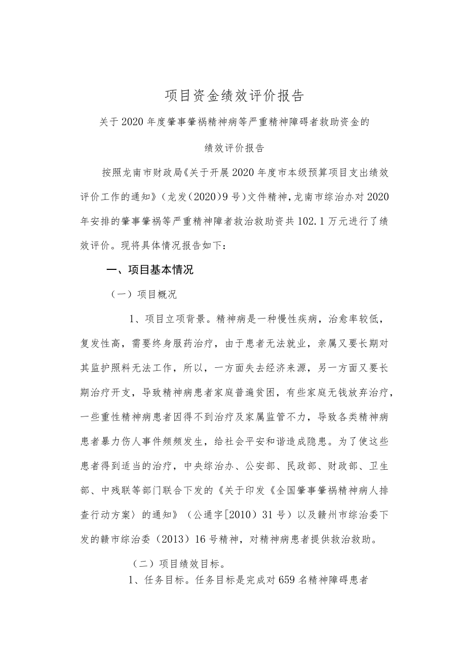 项目资金绩效评价报告_第1页