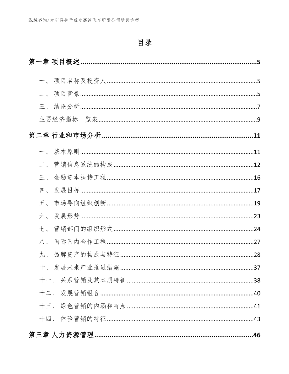 大宁县关于成立高速飞车研发公司运营方案参考范文_第1页