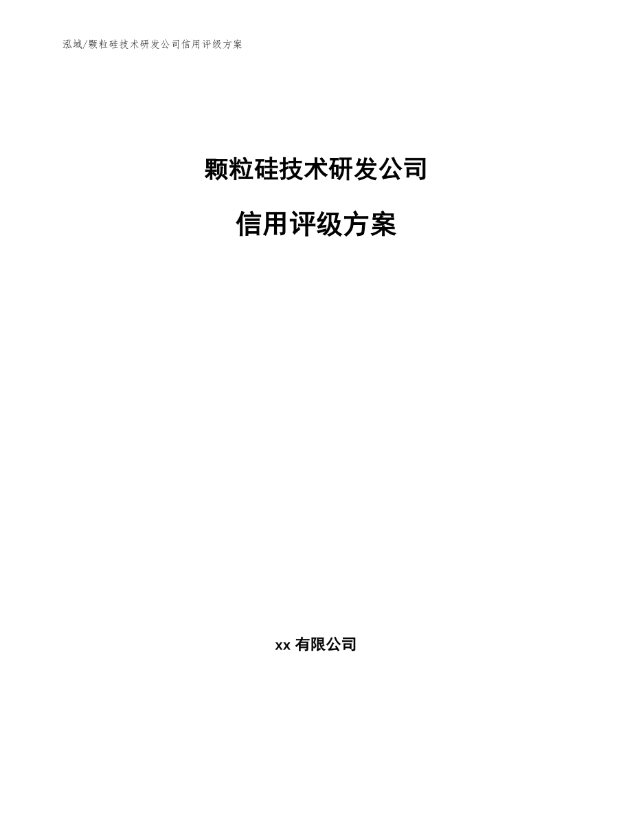 颗粒硅技术研发公司信用评级方案【参考】_第1页