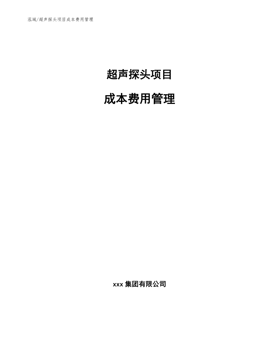 超声探头项目成本费用管理_第1页