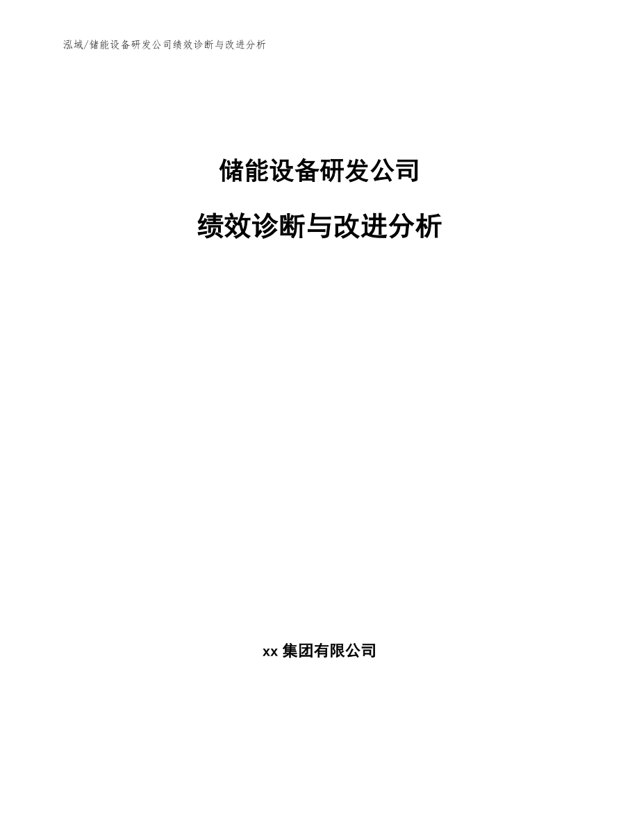 储能设备研发公司绩效诊断与改进分析（范文）_第1页