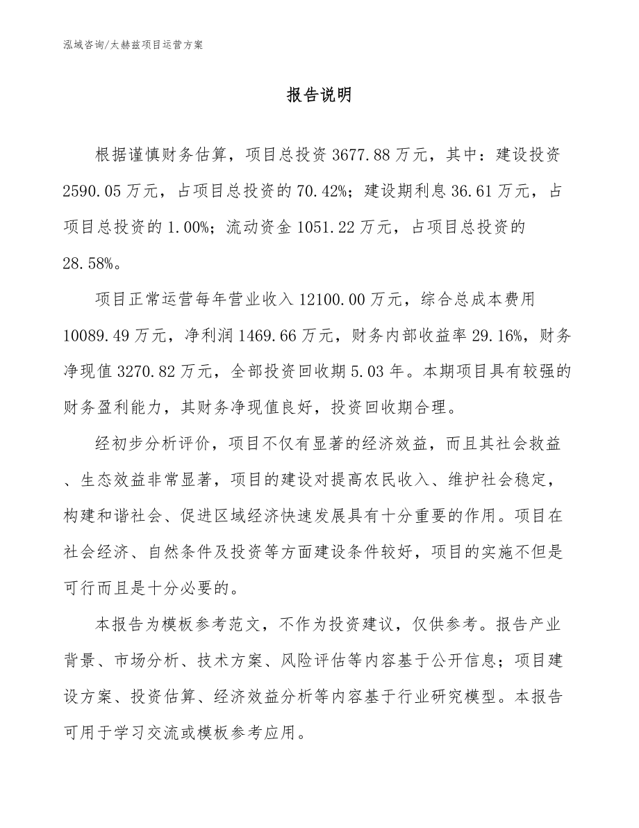 太赫兹项目运营方案（参考模板）_第1页