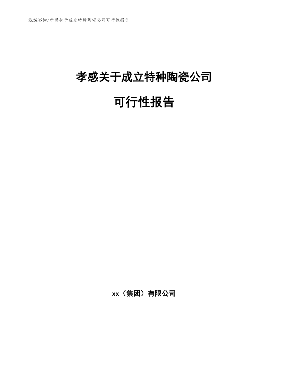 孝感关于成立特种陶瓷公司可行性报告_第1页