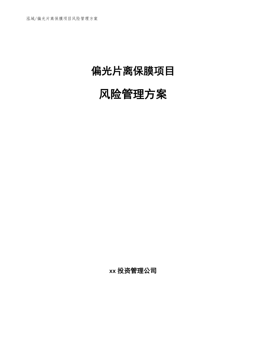 偏光片离保膜项目风险管理方案_范文_第1页