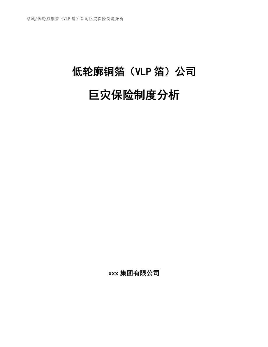 低轮廓铜箔（VLP箔）公司巨灾保险制度分析【范文】_第1页