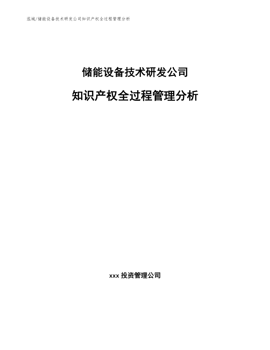 储能设备技术研发公司知识产权全过程管理分析_参考_第1页