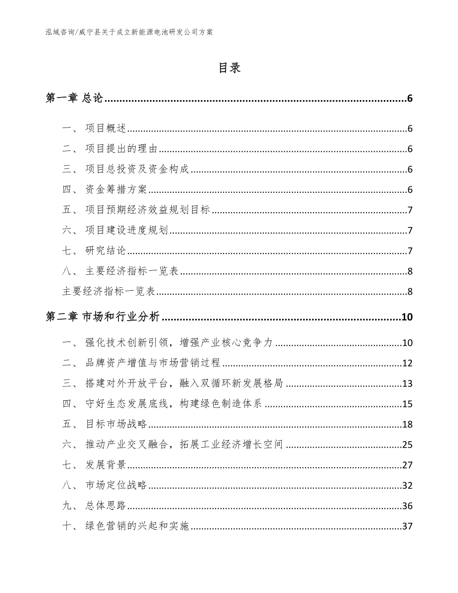 威宁县关于成立新能源电池研发公司方案_范文模板_第1页