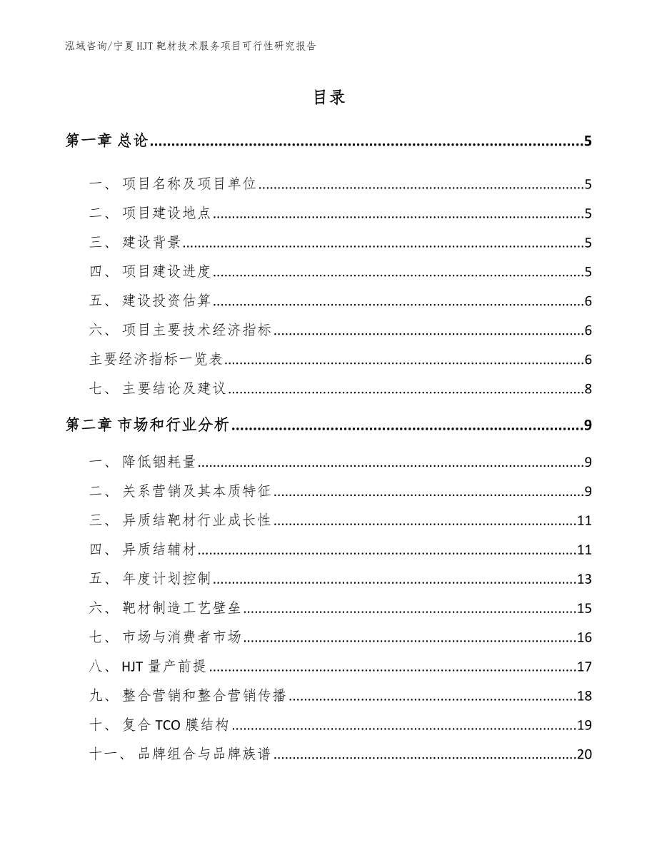 宁夏HJT靶材技术服务项目可行性研究报告（参考范文）_第1页
