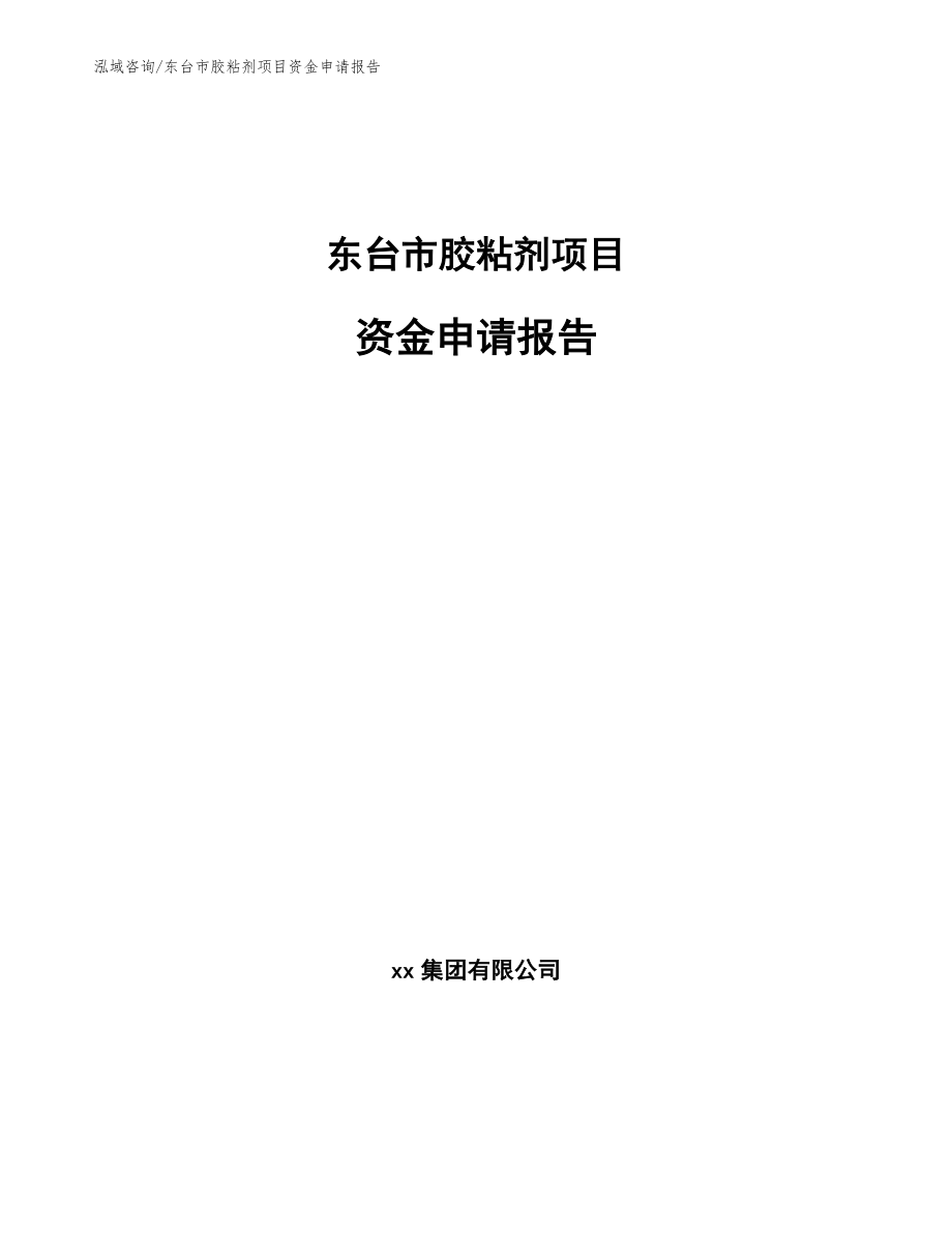 东台市胶粘剂项目资金申请报告_第1页