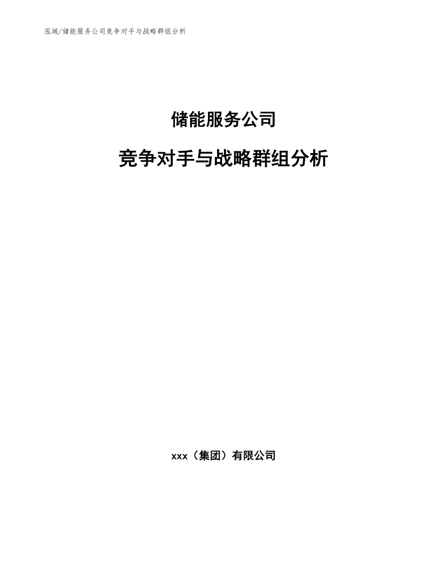 储能服务公司竞争对手与战略群组分析_第1页
