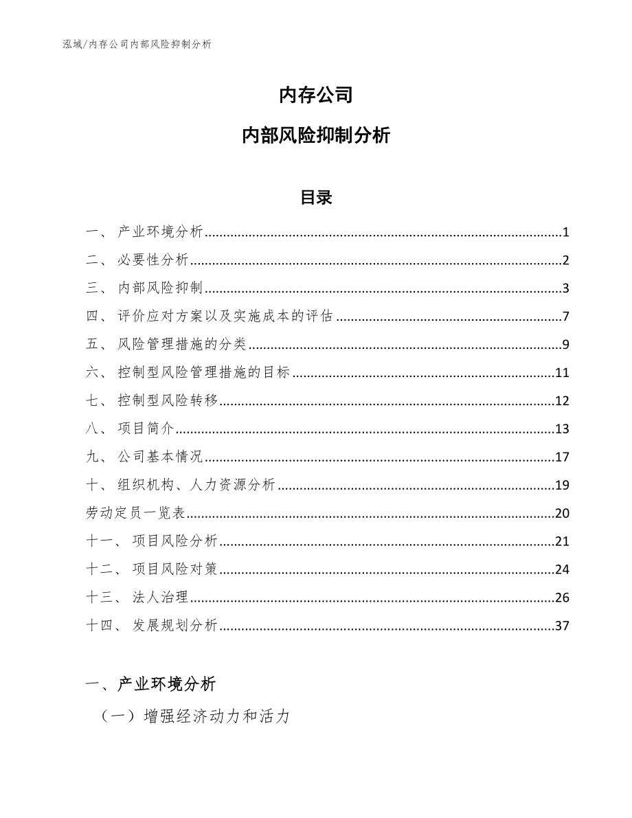 内存公司内部风险抑制分析_第1页