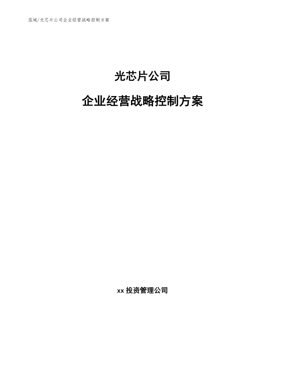 光芯片公司企业经营战略控制方案（参考）_第1页