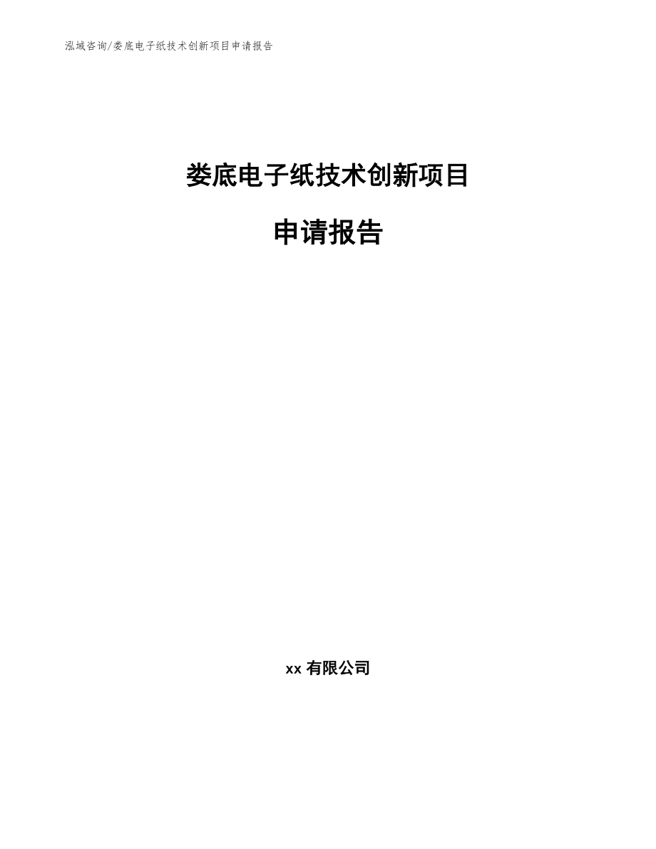 娄底电子纸技术创新项目申请报告_第1页
