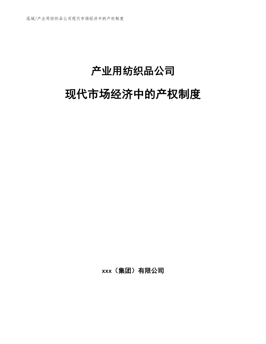 产业用纺织品公司现代市场经济中的产权制度_第1页