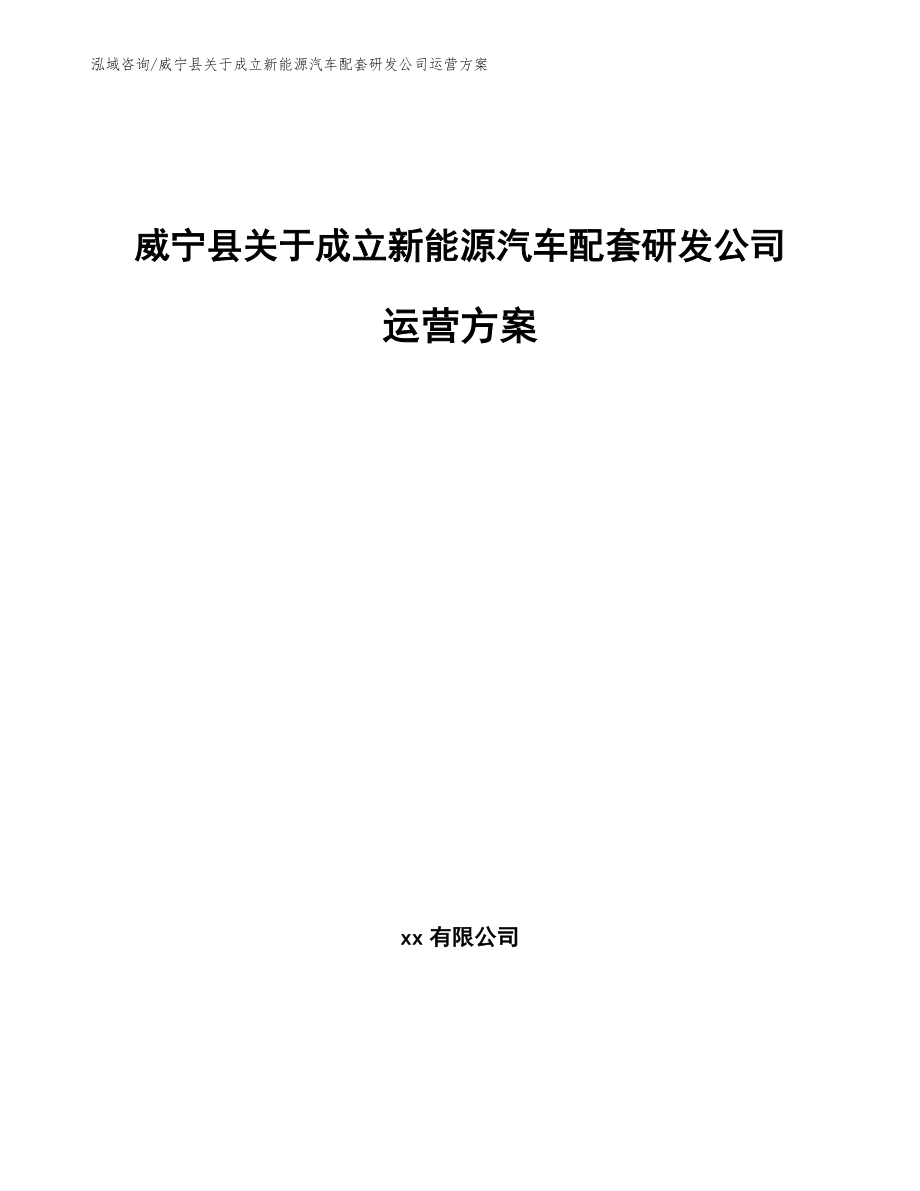 威宁县关于成立新能源汽车配套研发公司运营方案_模板范文_第1页