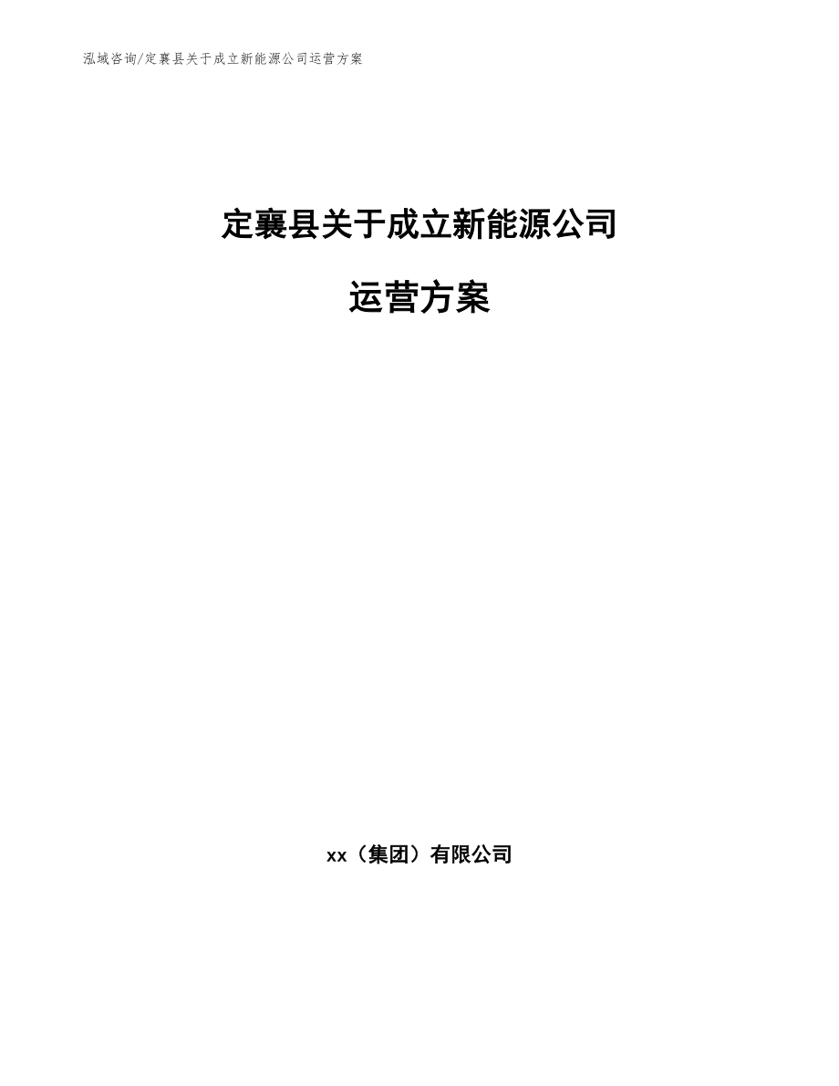 定襄县关于成立新能源公司运营方案范文参考_第1页