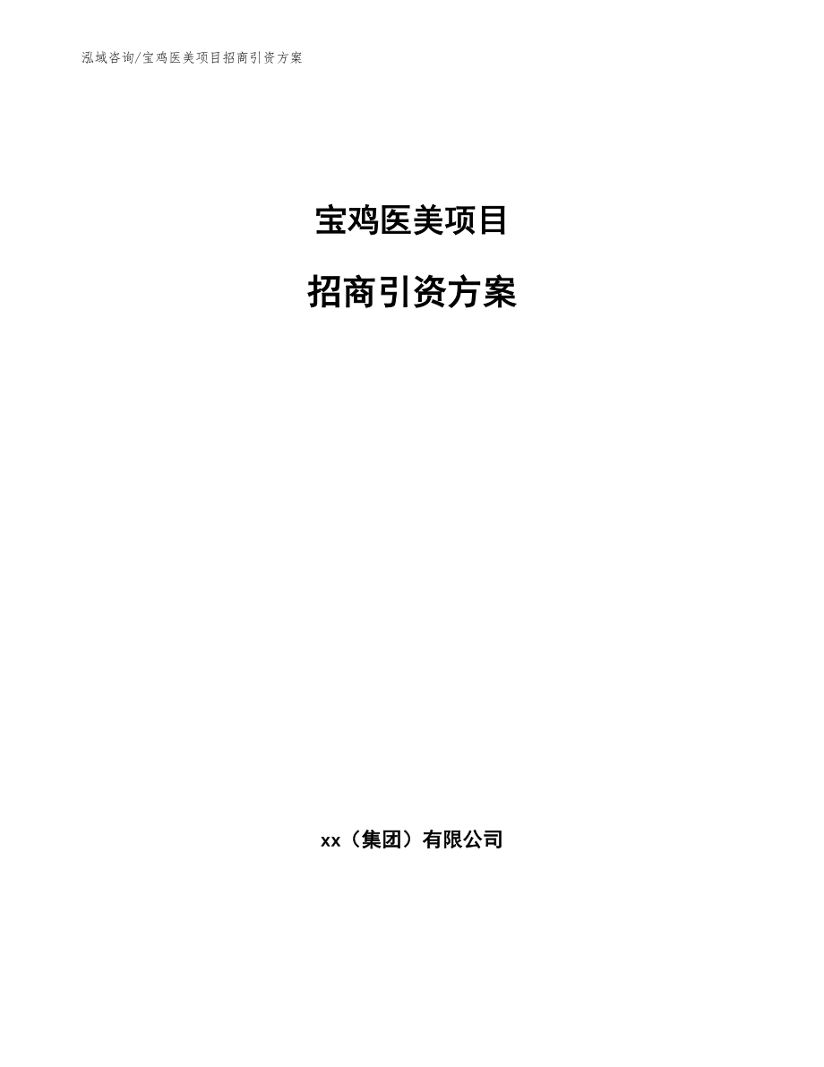 宝鸡医美项目招商引资方案_模板_第1页