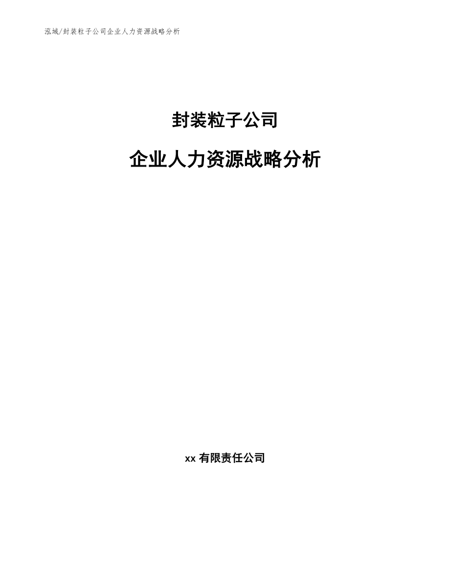 封装粒子公司企业人力资源战略分析_参考_第1页