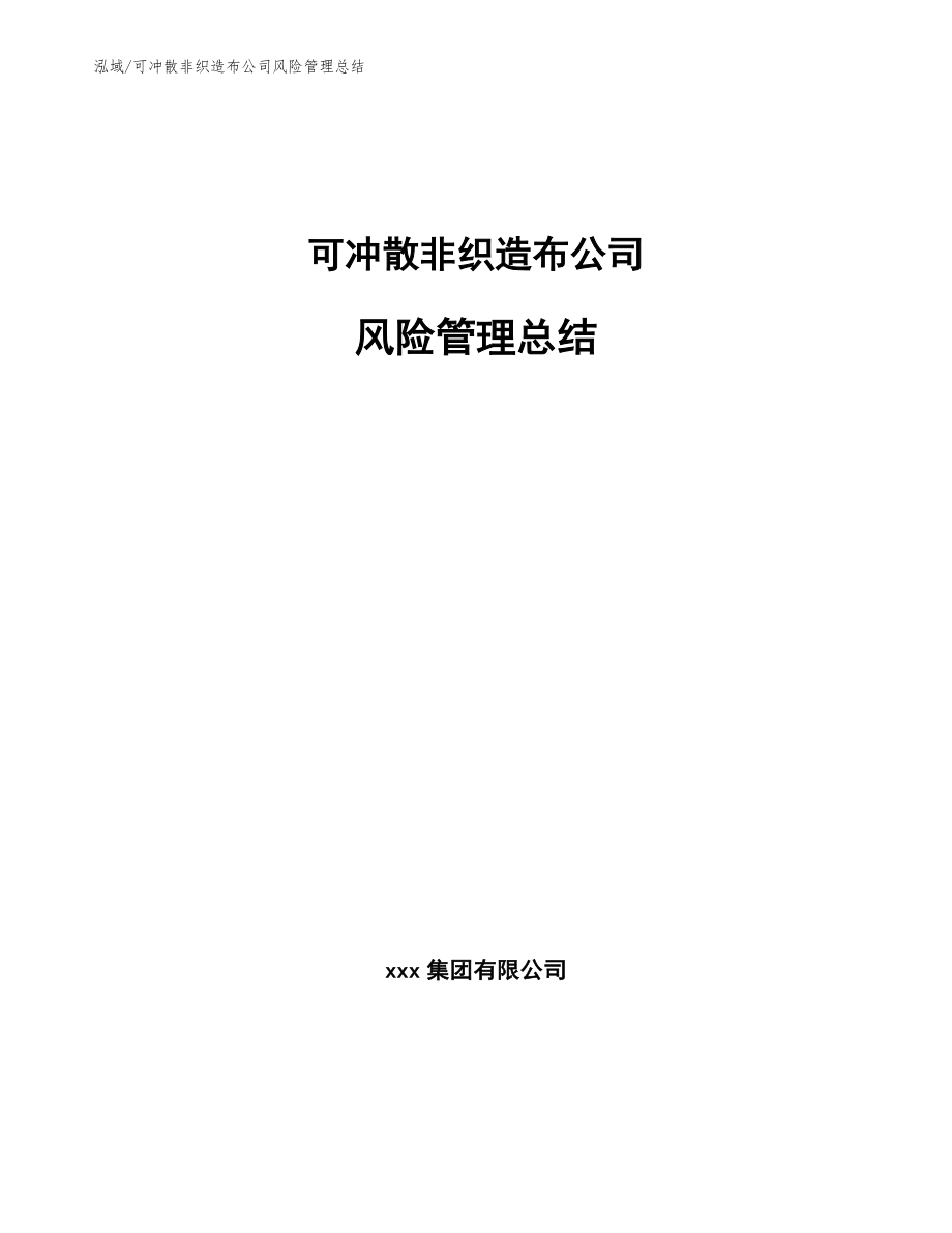 可冲散非织造布公司风险管理总结【范文】_第1页