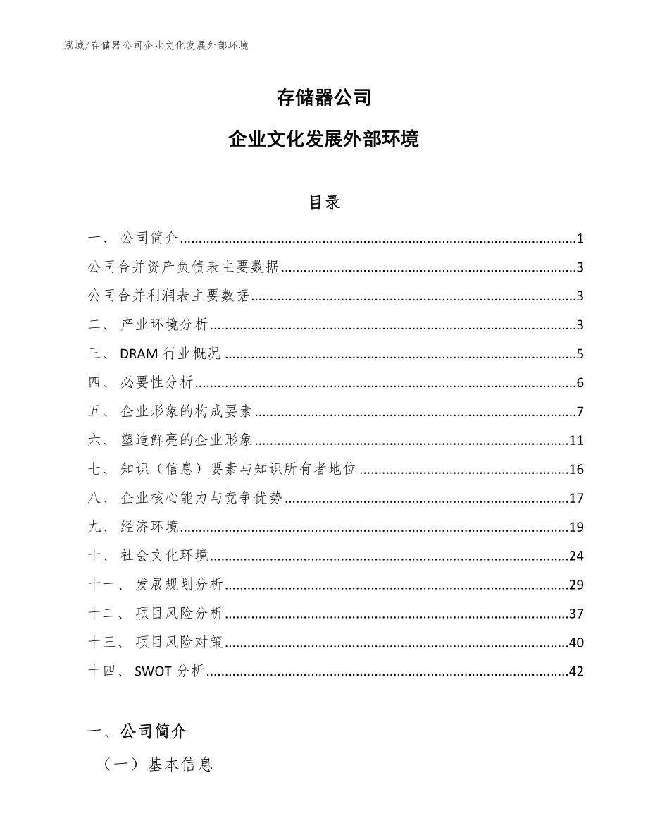 存储器公司企业文化发展外部环境_第1页