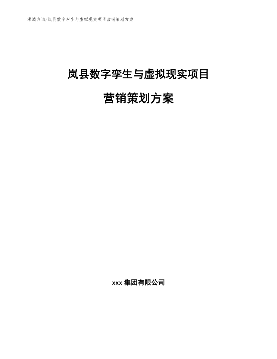 岚县数字孪生与虚拟现实项目营销策划方案（参考模板）_第1页