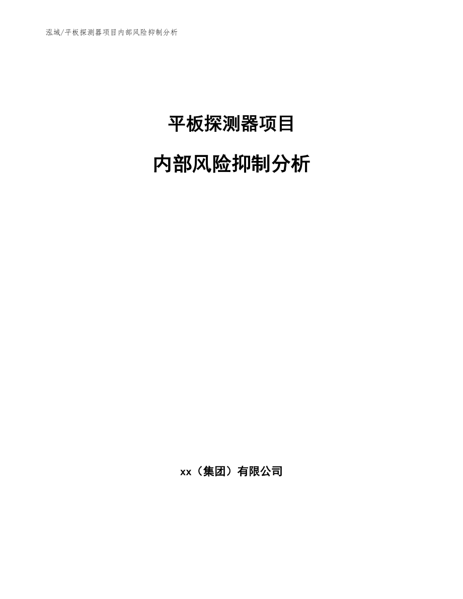平板探测器项目内部风险抑制分析【参考】_第1页