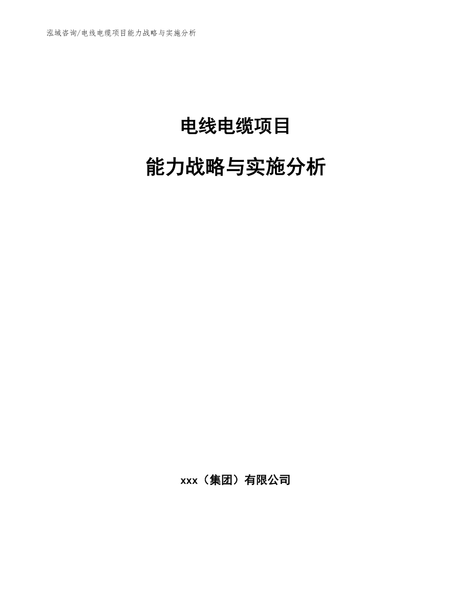 电线电缆项目能力战略与实施分析_参考_第1页