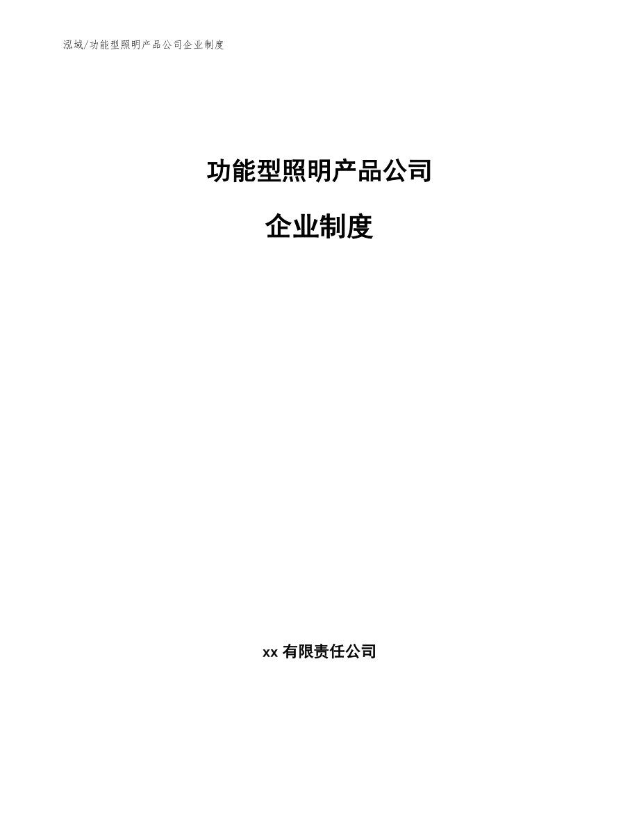 功能型照明产品公司企业制度_范文_第1页