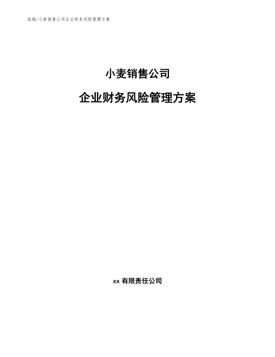 小麦销售公司企业财务风险管理方案（参考）_第1页