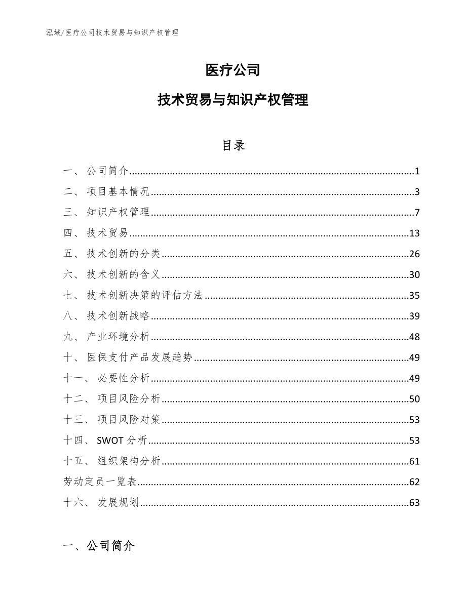医疗公司技术贸易与知识产权管理_参考_第1页