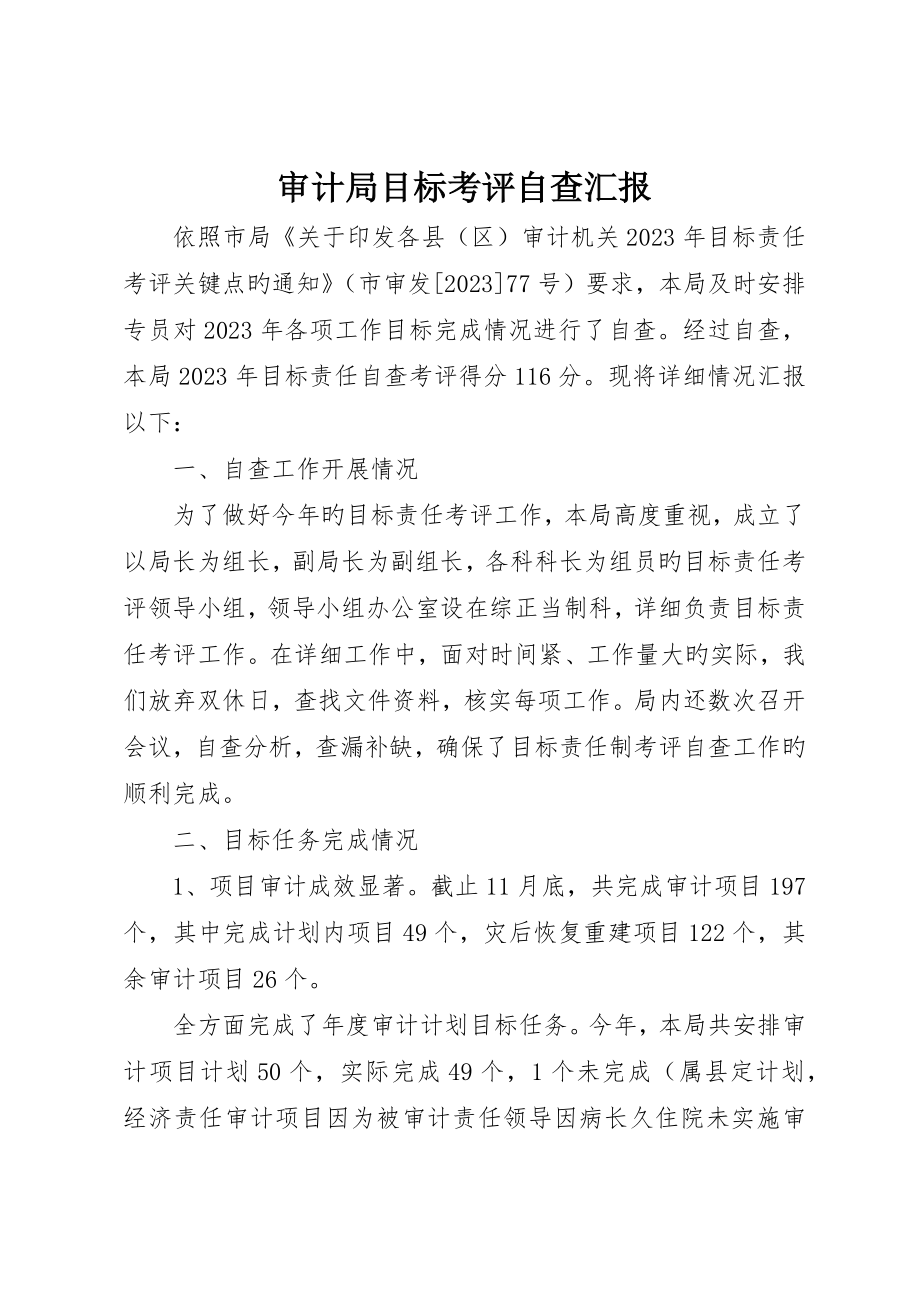 审计局目标考核自查报告_第1页